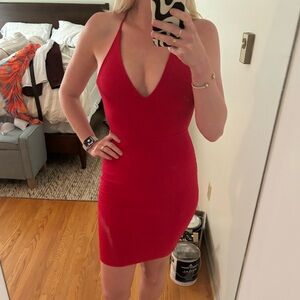 M Boutique - Red Cocktail Dress Open Back